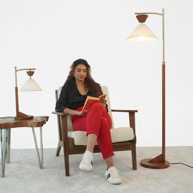Floor Lamp, Standing Light For Living Room - Brown by HouseOfZazla