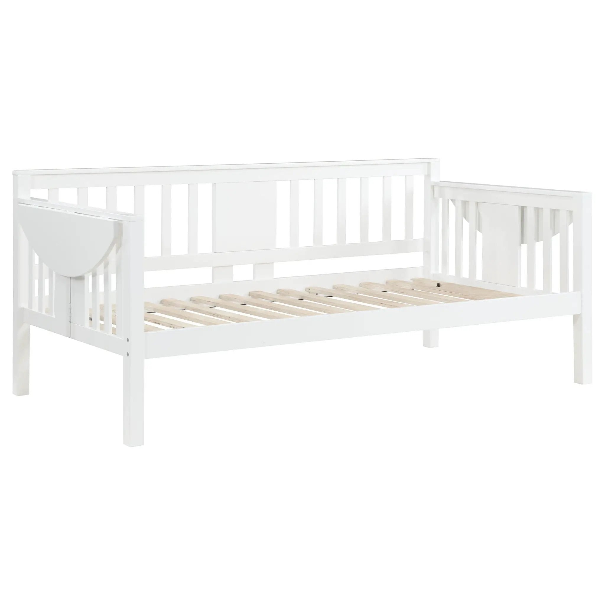 Bethany Wood Twin Daybed with Drop-down Tables White by Unique Piece Furniture