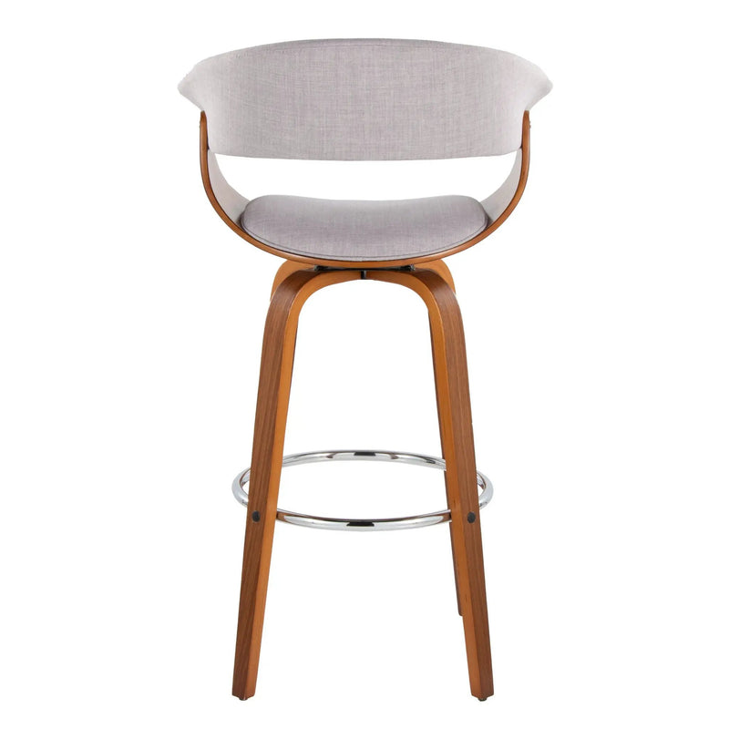 Vintage Mod - Mid Century Modern Fixed Height Barstool With Swivel With Round Footrest (Set of 2) by Unique Piece Furniture