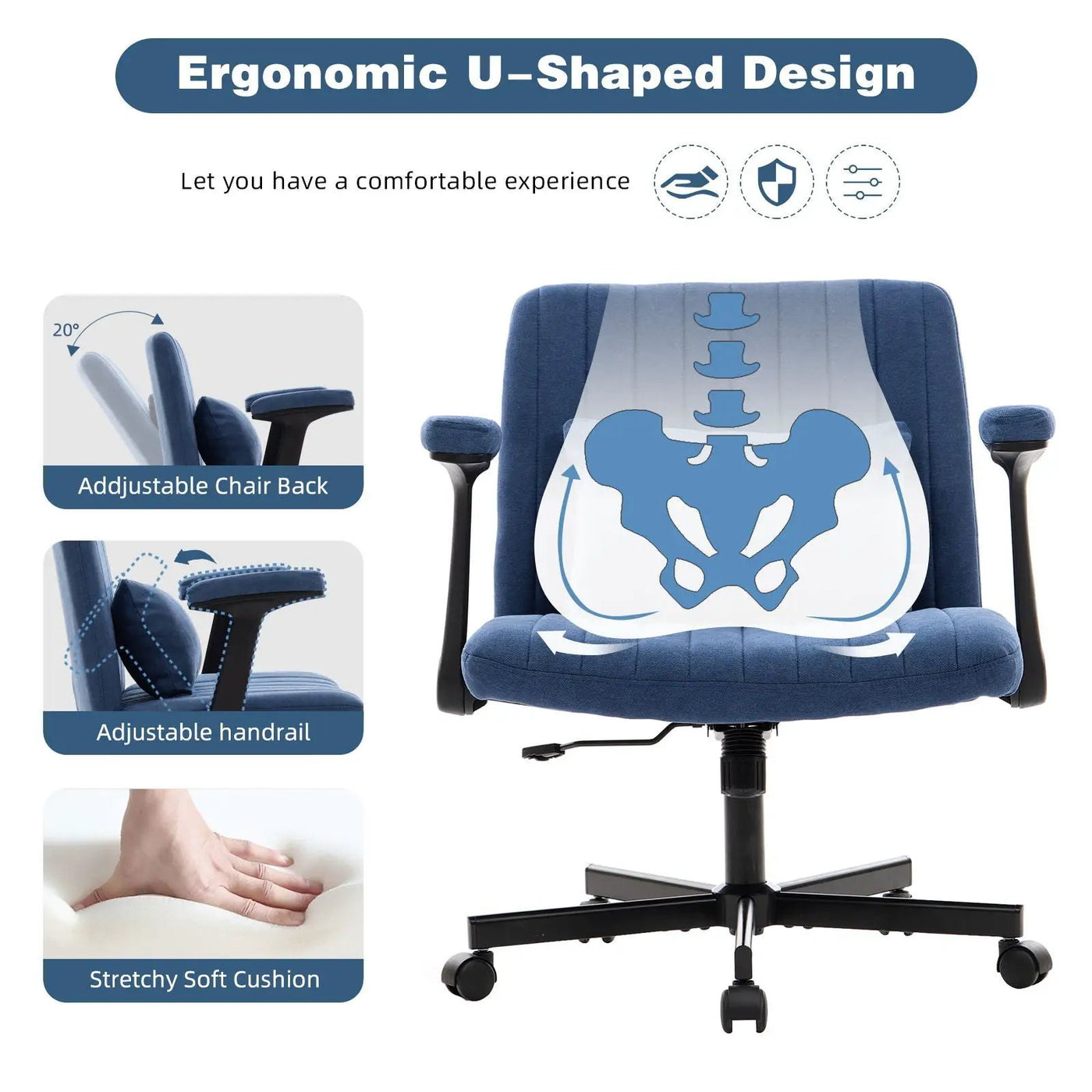Criss Cross Armrest Office Chair With Wheels by HouseOfZazla
