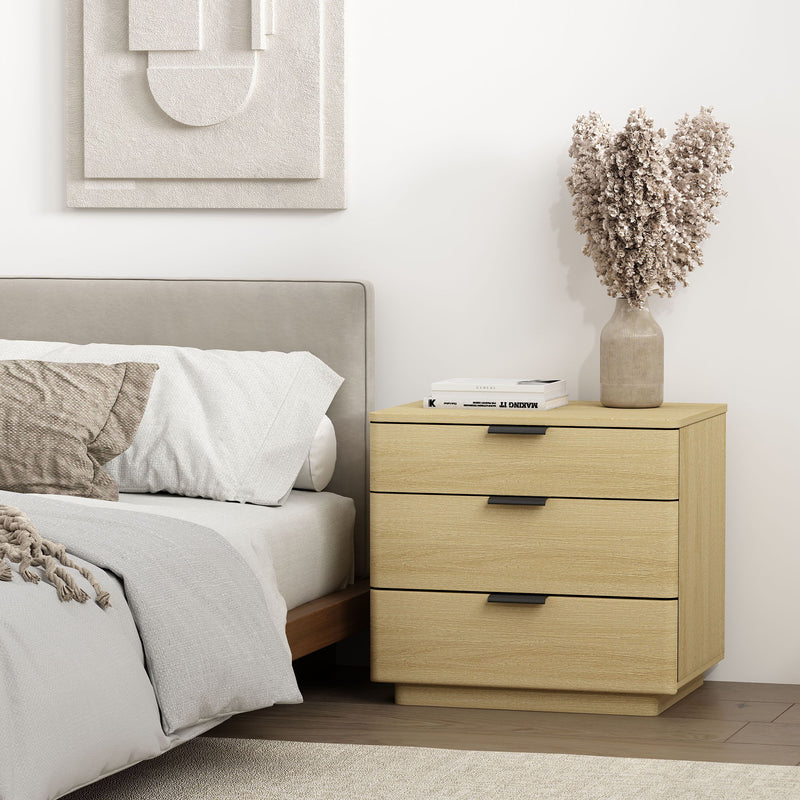 Payton - Nightstand & 3 Drawers - Oak by HouseOfZazla