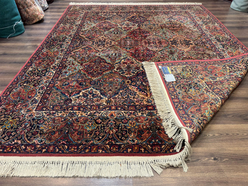 Karastan Rug 8.8 x 10.6, Multicolor Panel Kirman Rug #717, Original 700 Series, Wool by Jewel Rugs