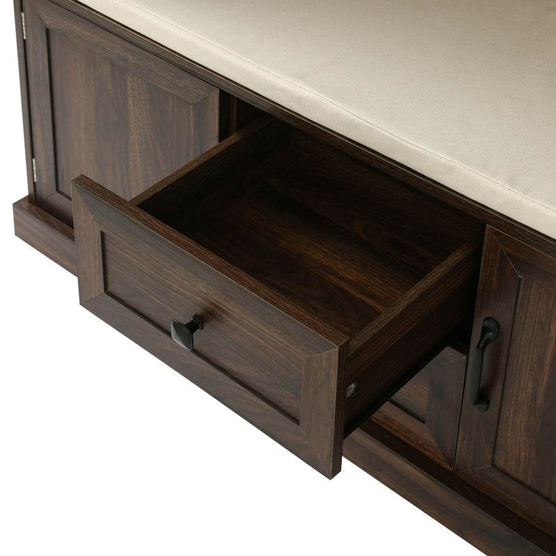 Hall Tree With 3 Hooks, Coat Hanger, Entryway Bench, Storage Bench, 3 In 1 Design by HouseOfZazla