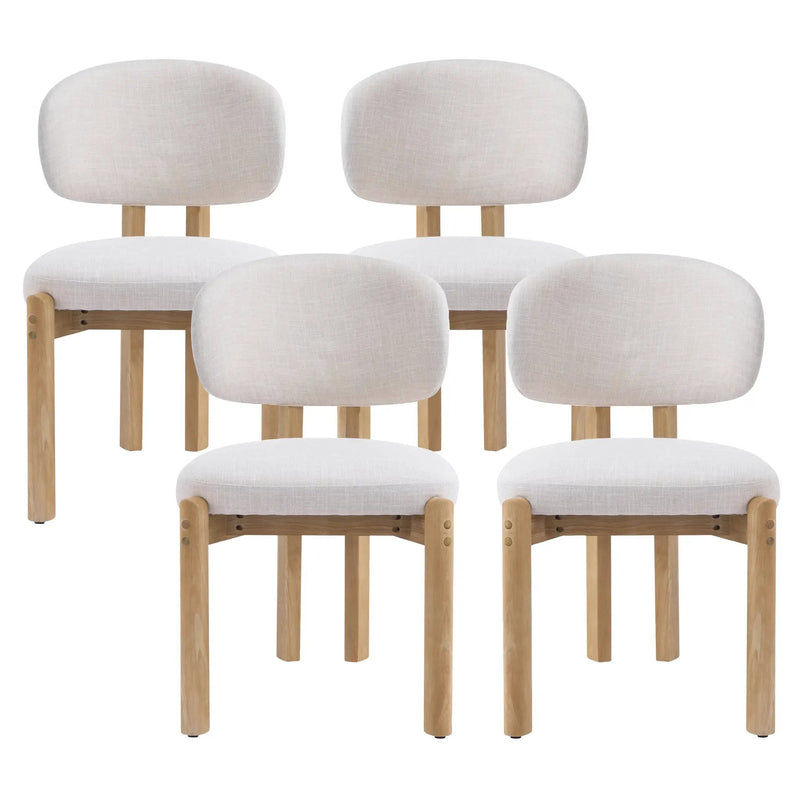 Beige Upholstered Scandinavian Dining Chair by HouseOfZazla