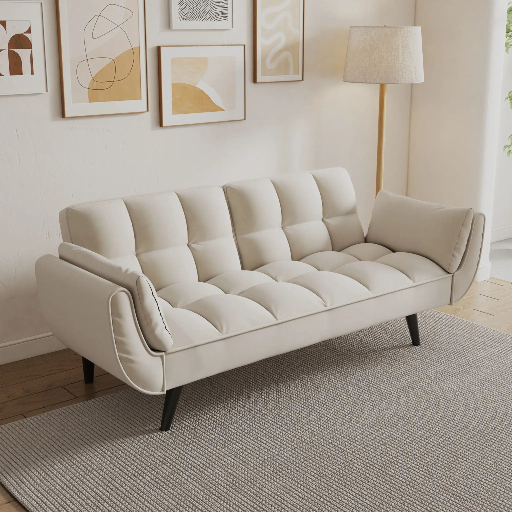 Sofa Soft Two Armrests Throw Pillow Pillow Comfortable Fit Apartment Bedroom Small Space by Unique Piece Furniture