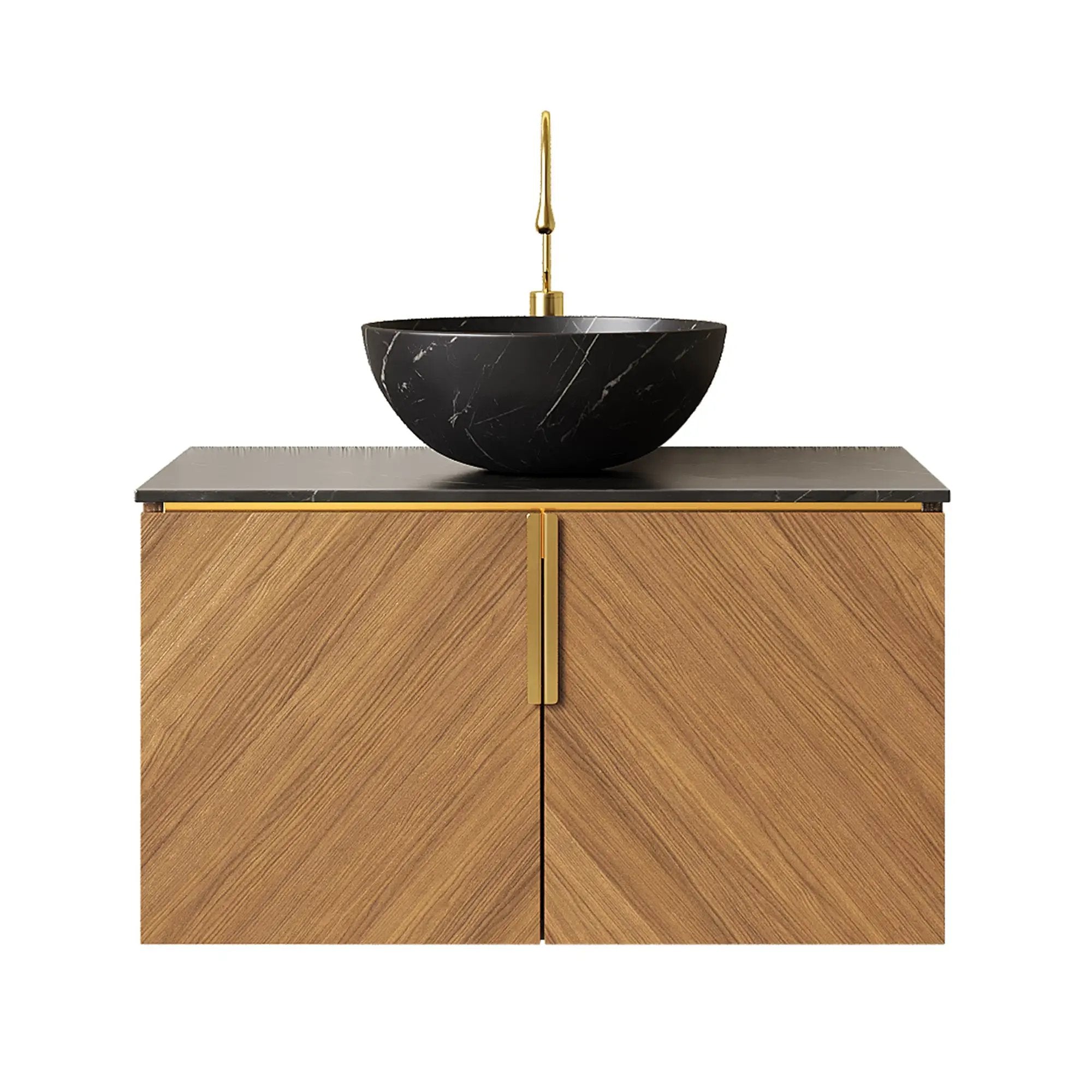 ARAI 30" Bathroom Vanity & Sink, Floating Plywood Storage Cabinet with 2 Doors by HouseOfZazla
