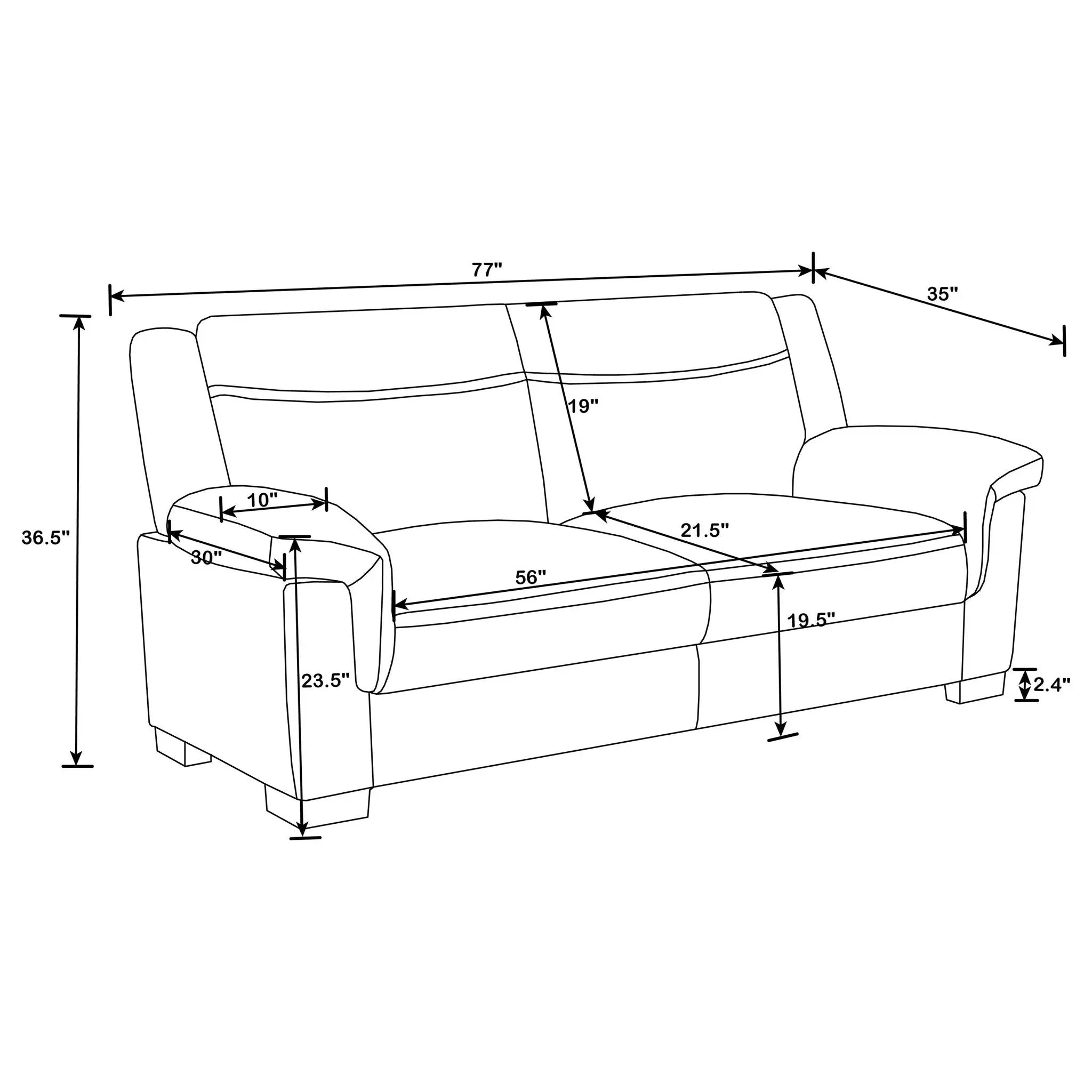 Hawthorne - Sofa With Top Arms Lounge Furniture - Gray by HouseOfZazla