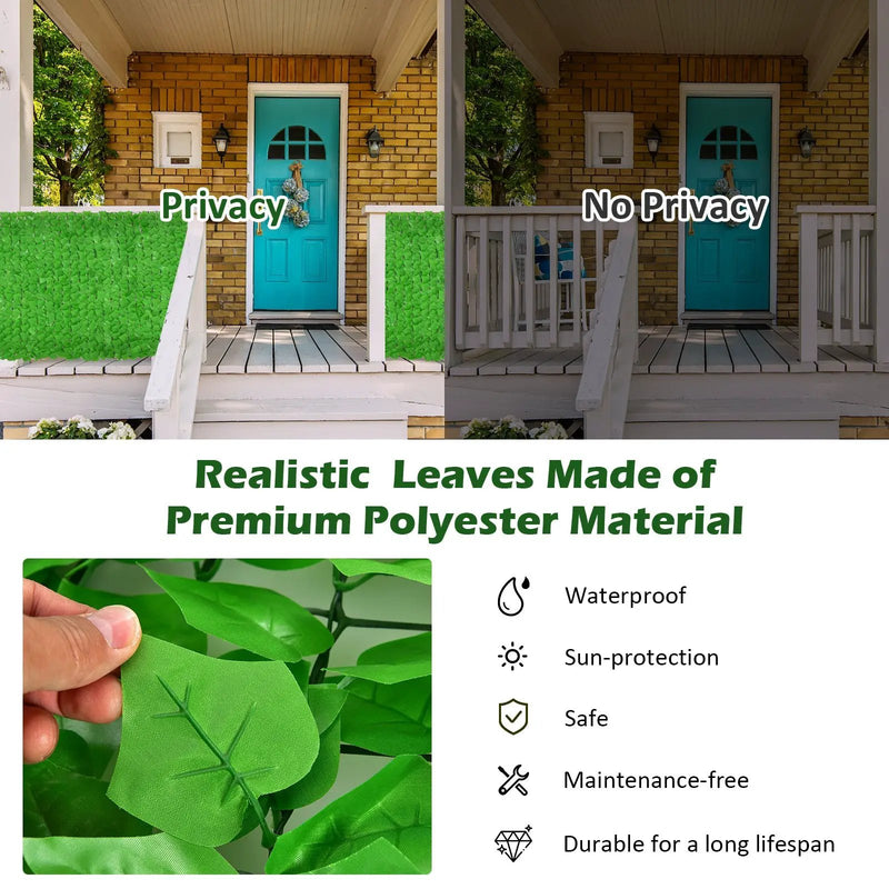 Artificial Ivy Privacy Fence 118 x 39 Inch Green Hedge Screen by DirectDeals