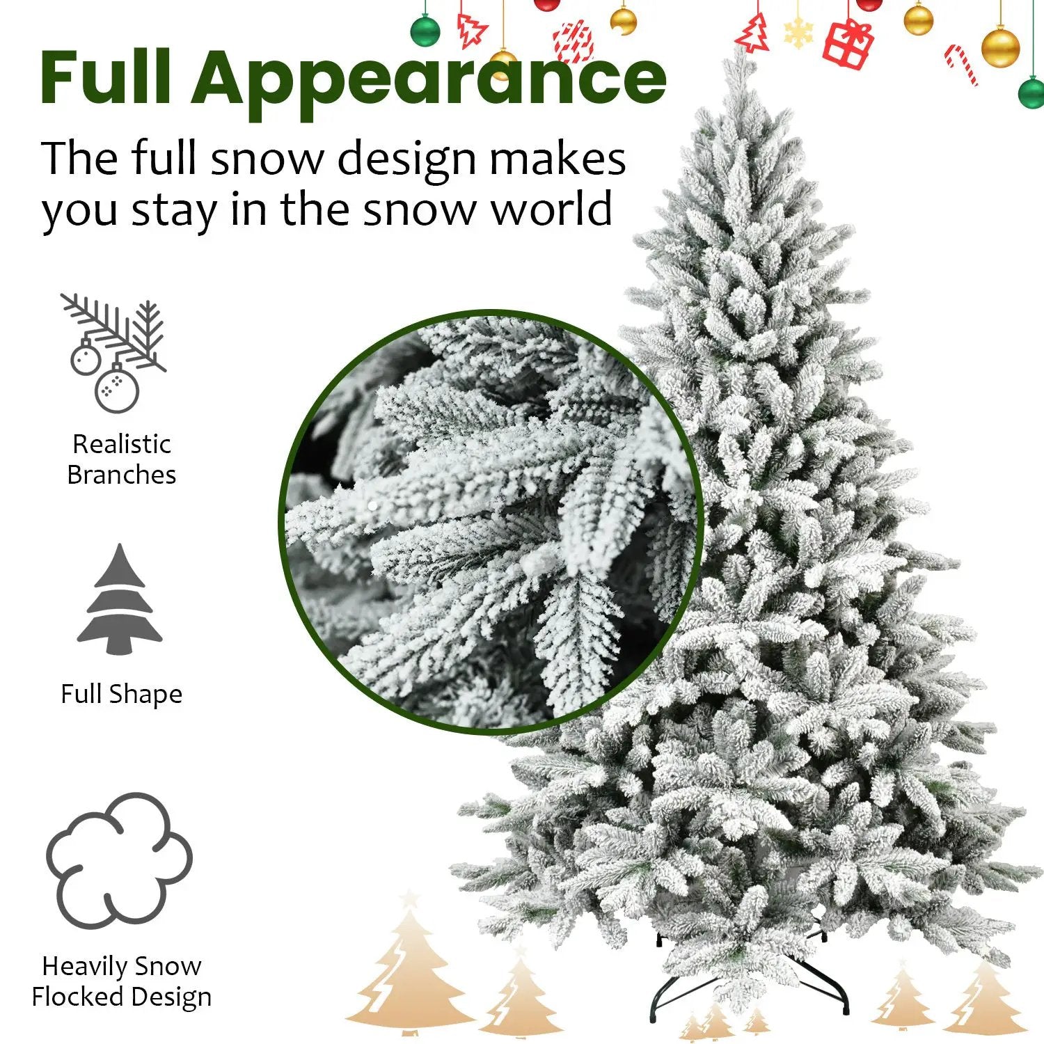 7ft Flocked Christmas Tree with 1514 Tips by HouseOfZazla