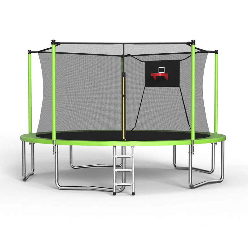 14FT Sports Fitness Trampoline with Enclosure Net by HouseOfZazla