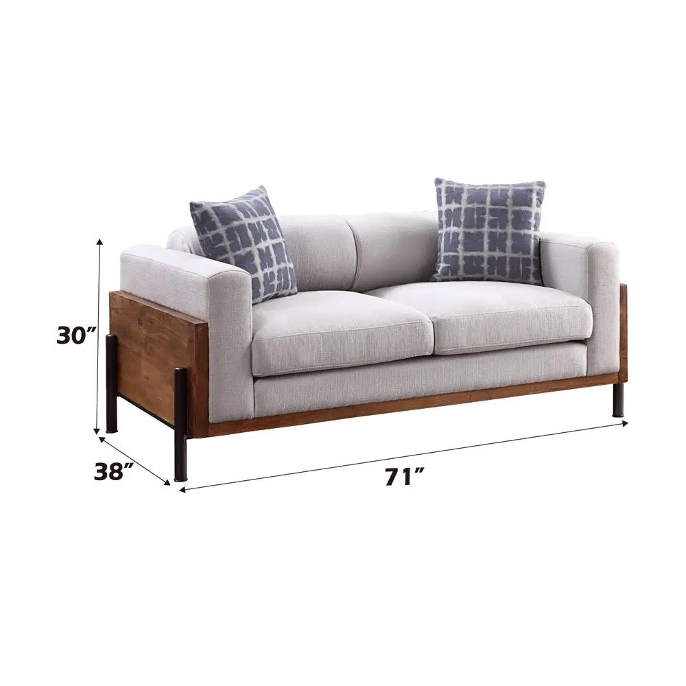 Pelton - Loveseat With 2 Pillows - Fabric & Walnut by Unique Piece Furniture