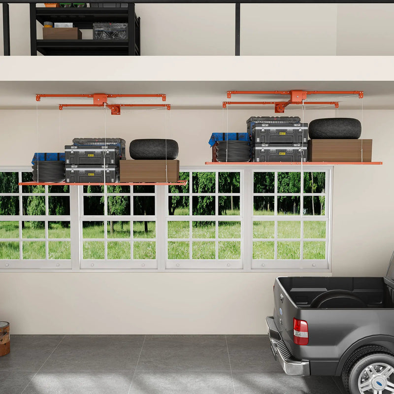 Orange Overhead Garage Storage Rack 3x6 FT by HouseOfZazla