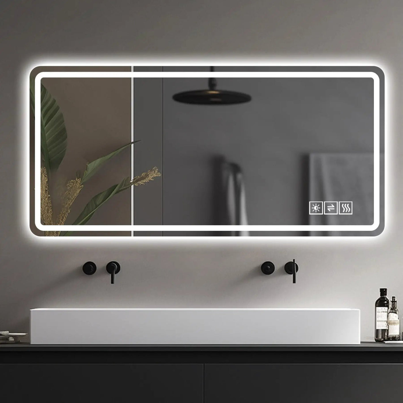 LED Bathroom Mirror with Anti-Fog, Rust Resistance, and Tri-Color Lighting by HouseOfZazla
