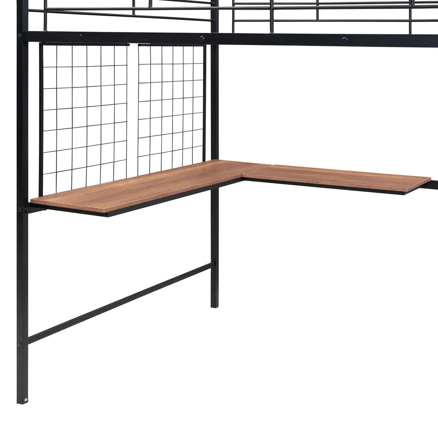 Loft Bed With Desk And Grid, Stylish Frame With Lateral Storage Ladder And Wardrobe by HouseOfZazla