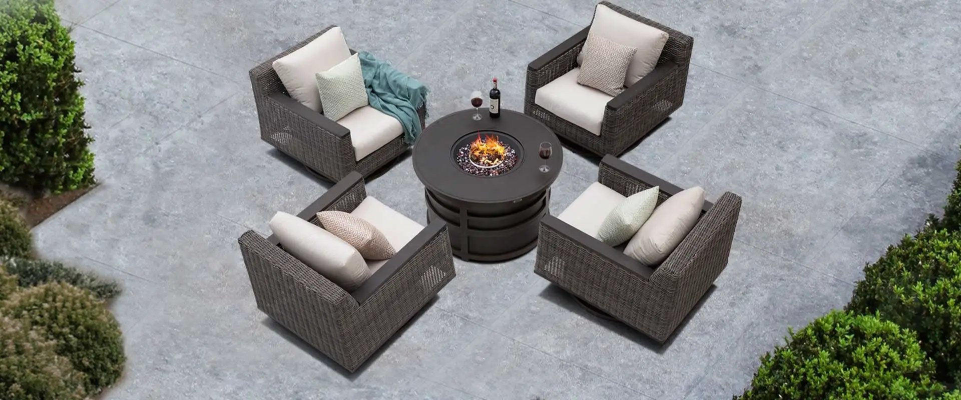 Darcy Aluminum Round Firepit Table by Outdoor-USA®