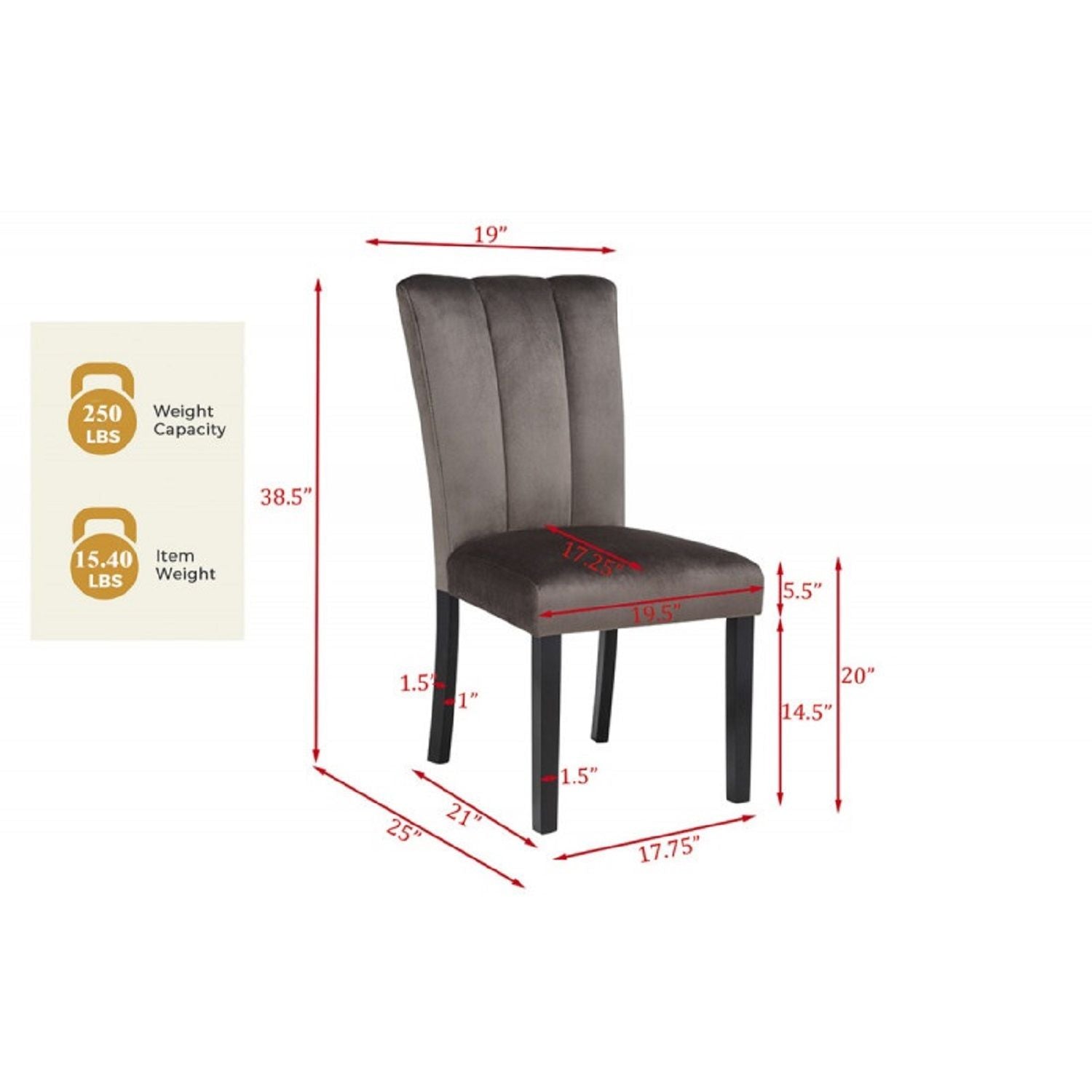 Dining Chairs With Pedestal Base (Set of 2) - Black / Brown by HouseOfZazla