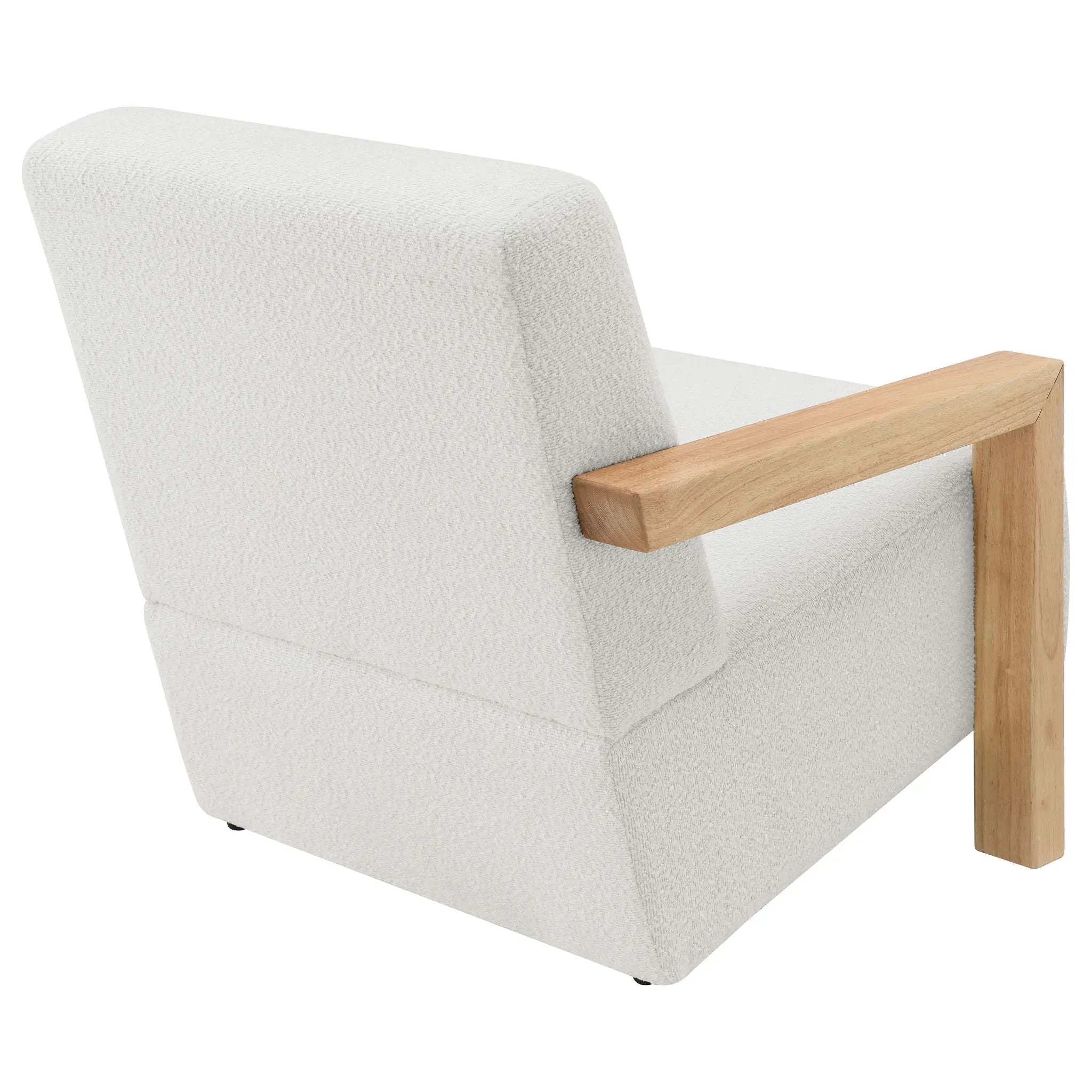 Fitzroy Boucle Upholstered Accent Arm Chair Ivory by Unique Piece Furniture