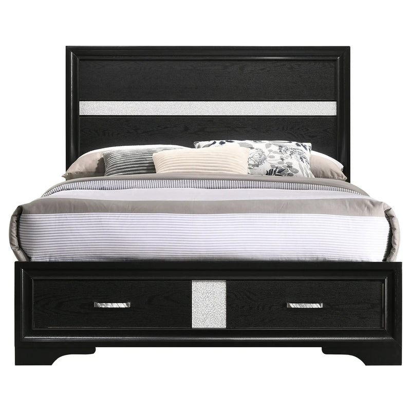 Miranda 51-inch Wood Full Storage Panel Bed Black by Unique Piece Furniture