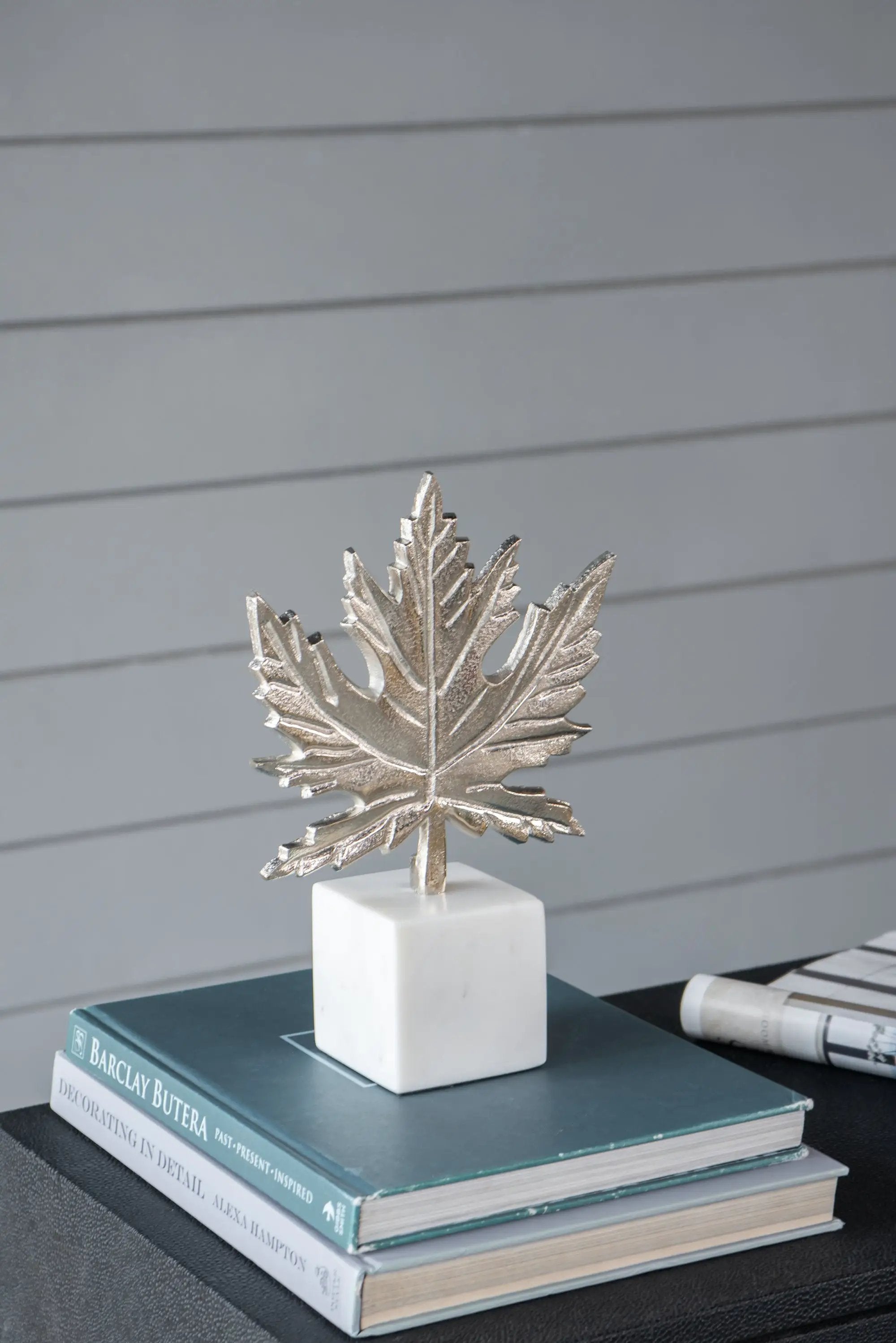 Aluminum Leaf Sculpture with Marble Base by HouseOfZazla