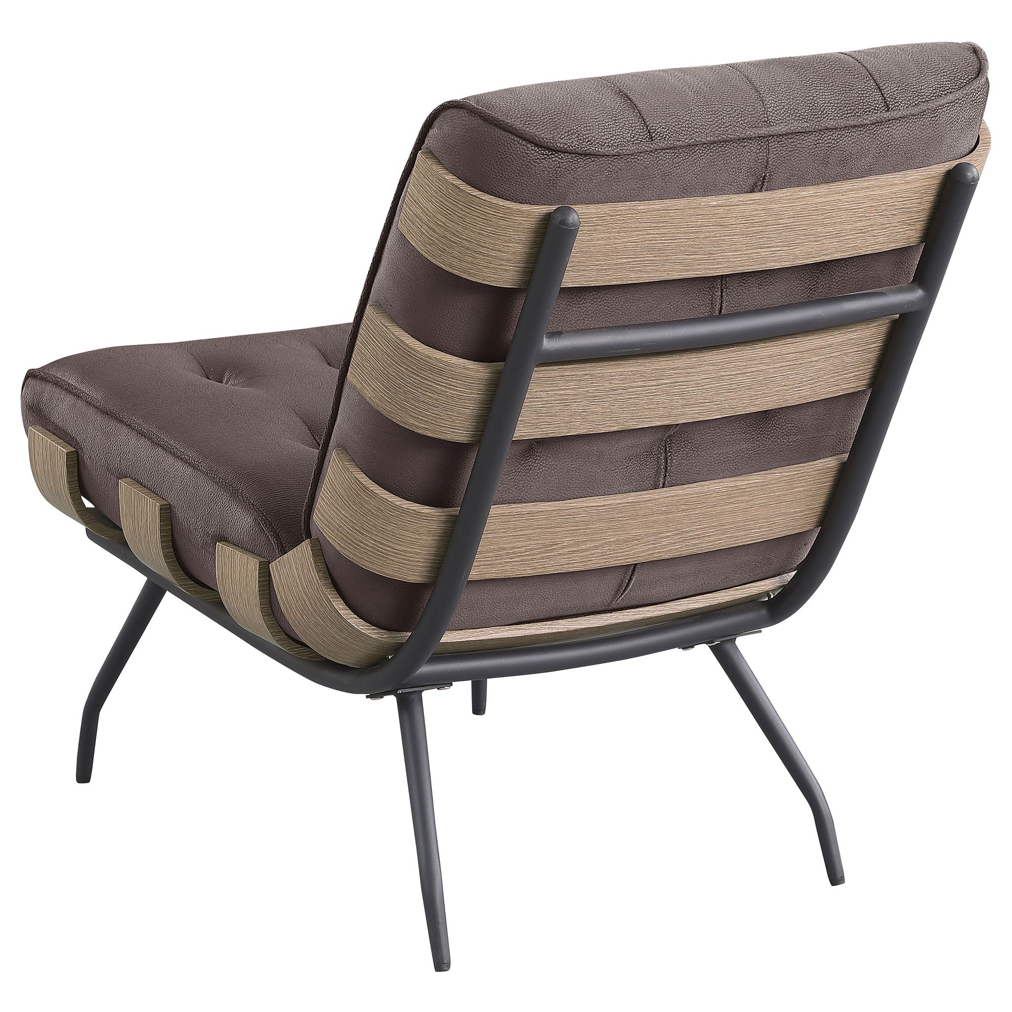 Staten - Upholstered Armless Accent Chair - Dark Brown by HouseOfZazla