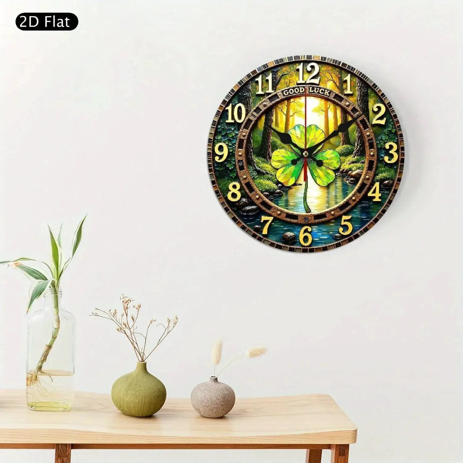 Wall Clock - Silent Wooden Round by House Of Avana