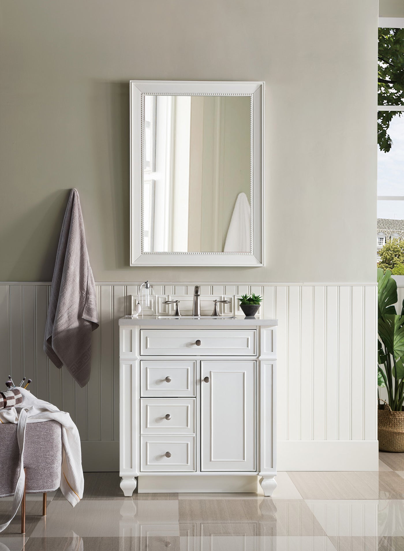 James Martin Bristol 30" Single Bathroom Vanity, Bright White by James Martin