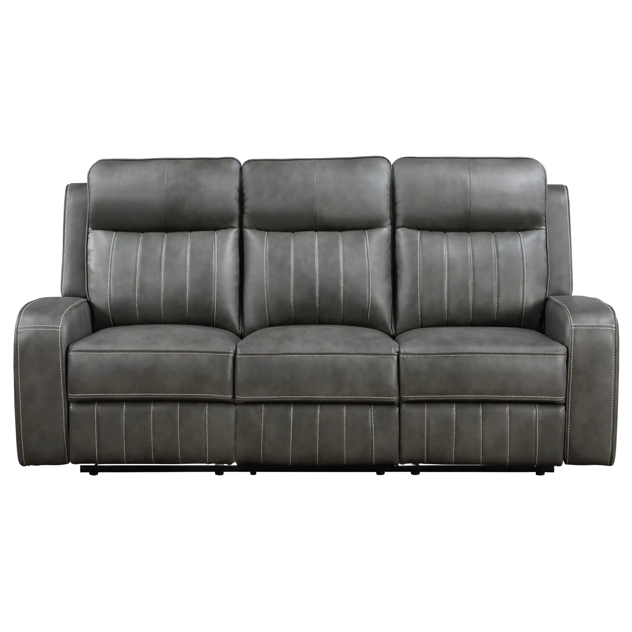 Forrest - Motion Reclining Sofa Comfort With Elegant Tufting And Wide Track Arms - Gray by HouseOfZazla