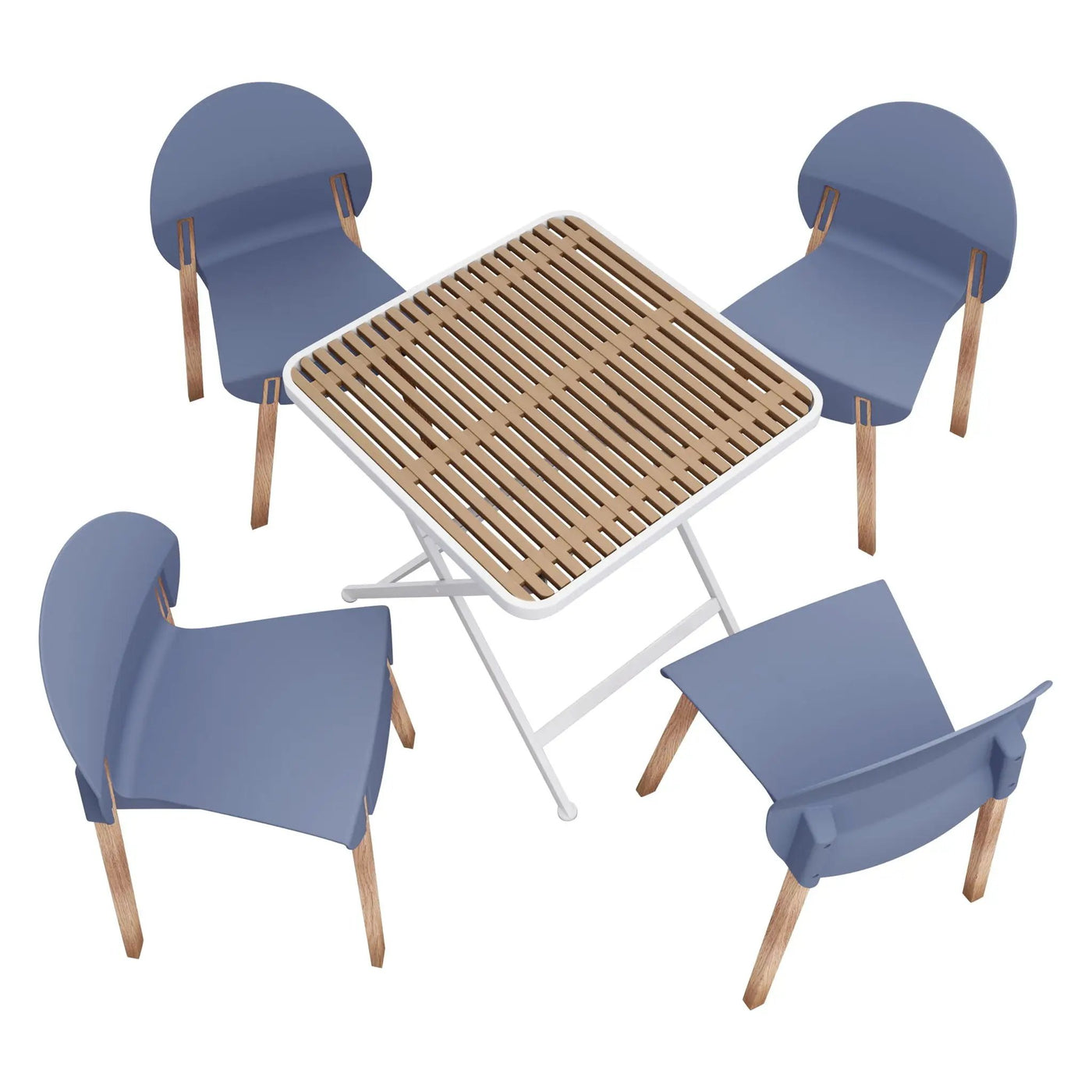 4 Piece Set Of Single Chairs With A Folding Square Table by HouseOfZazla