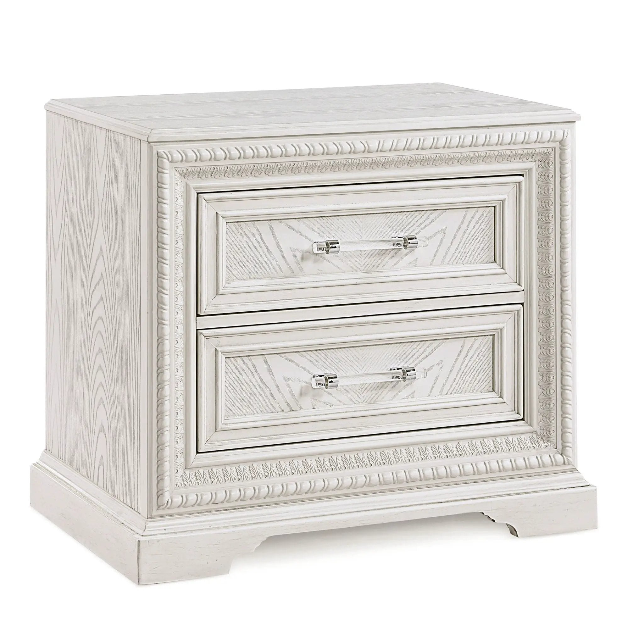 2 Drawer Storage Nightstand Bedroom Furniture - Antique White by Unique Piece Furniture