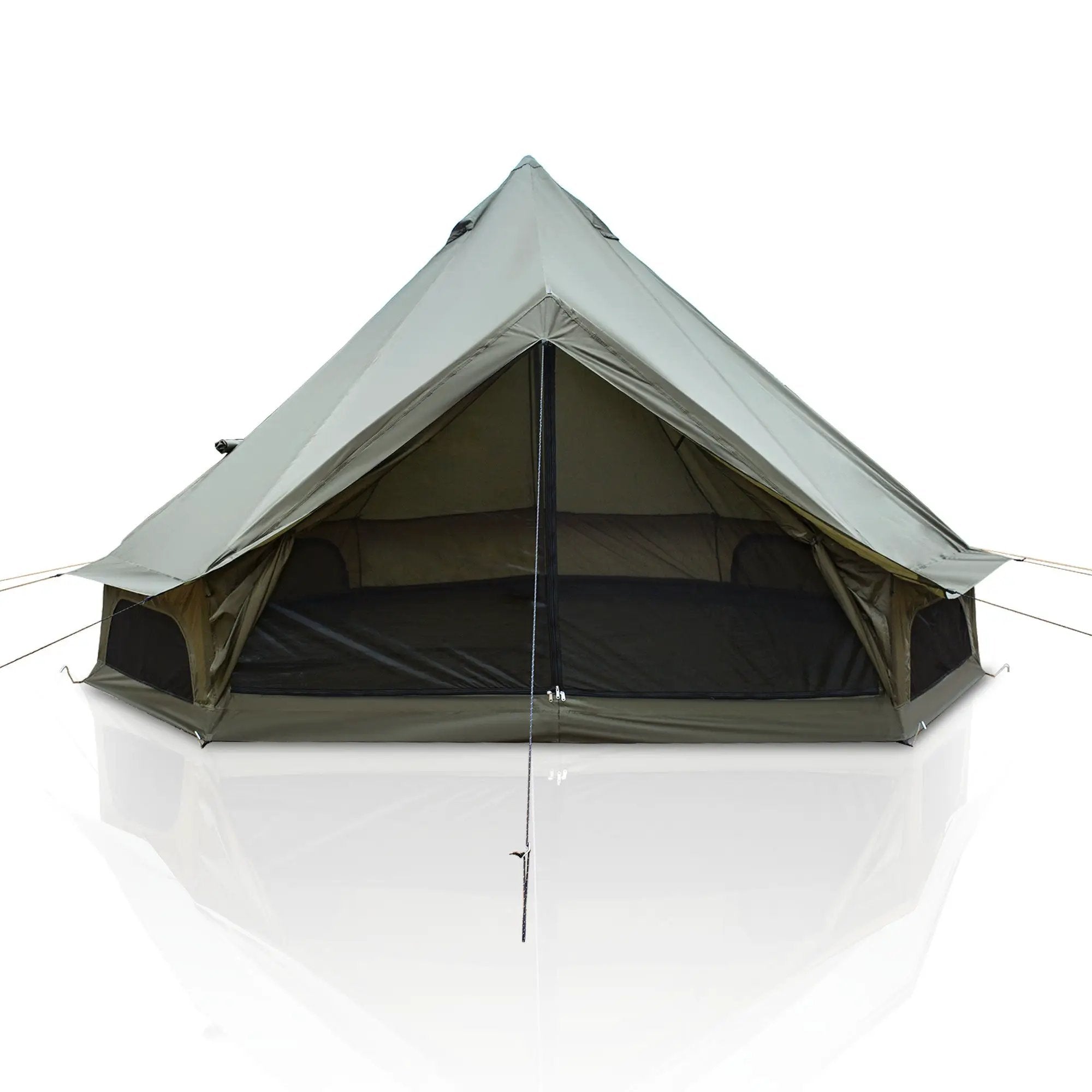 4 Season Bell Tent 13.1FT, Green Waterproof Glamping Yurt Tent by HouseOfZazla