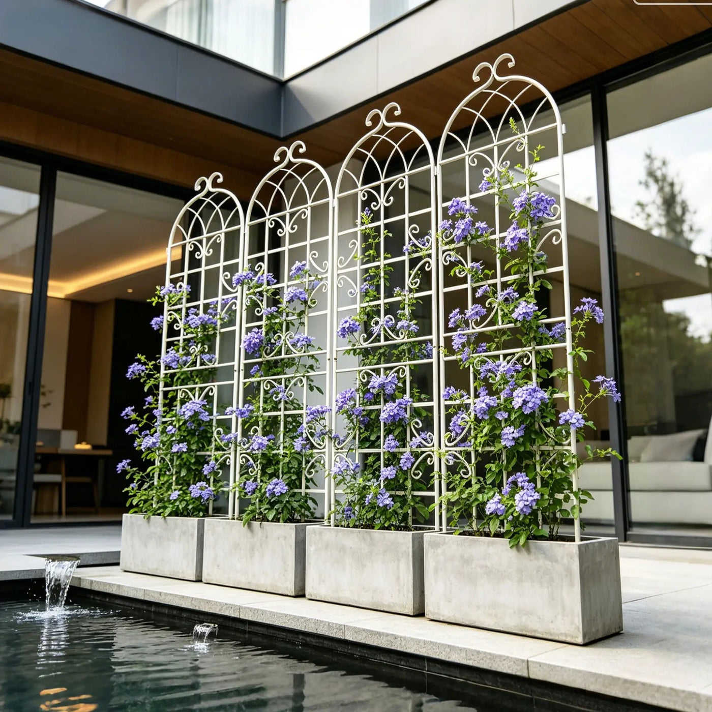 Metal Garden Rustproof Trellis For Climbing Plants Outdoor Flower Support by HouseOfZazla
