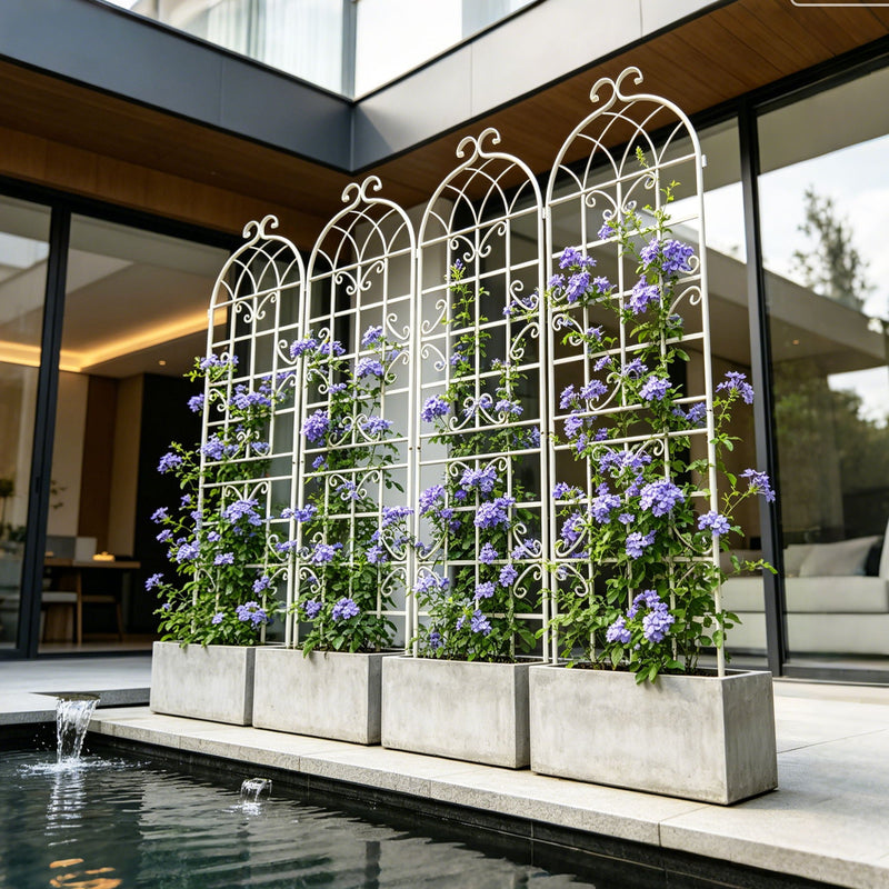 Metal Garden Rustproof Trellis For Climbing Plants Outdoor Flower Support by HouseOfZazla