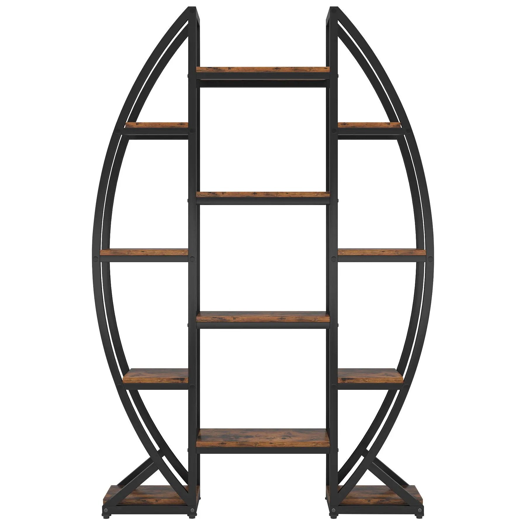 Triple Wide Oval Etagere Bookcase With Shelves For Living Room by HouseOfZazla