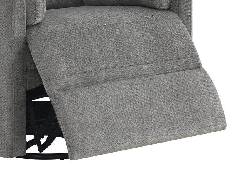 Sagen Charcoal Chenille Glider Recliner with Swivel by HouseOfZazla
