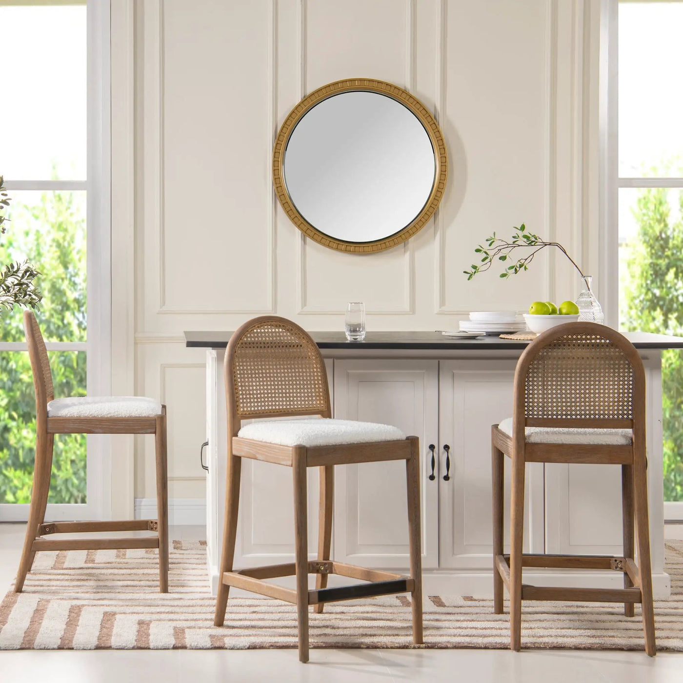 Panama - Curved Back Cane Counter Stool (Set of 2) by HouseOfZazla