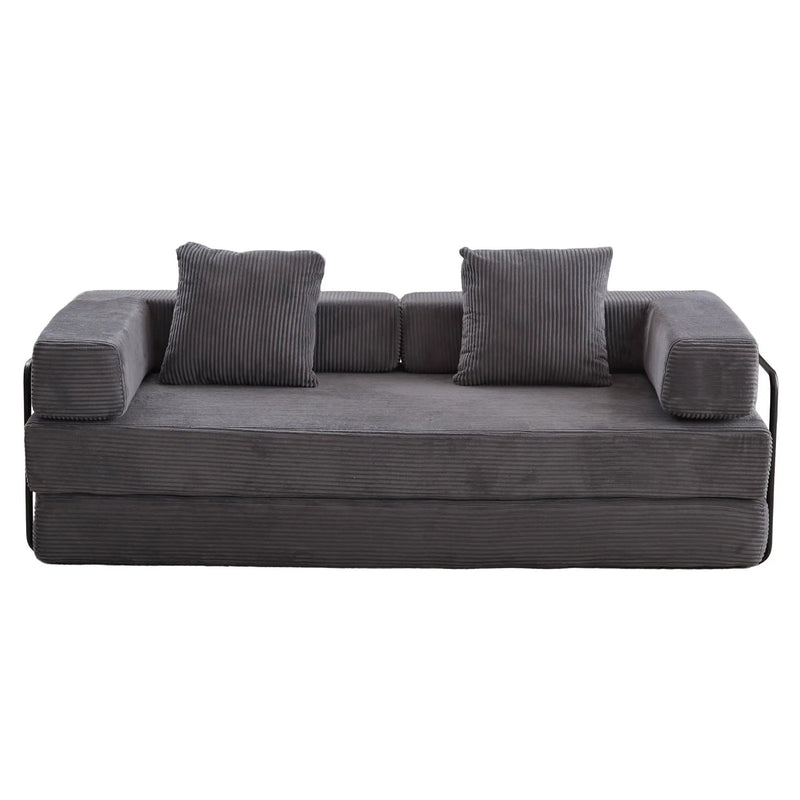 Floor Couch, Convertible Floor Sofa Bed With Pillow Back Support Armrest by HouseOfZazla