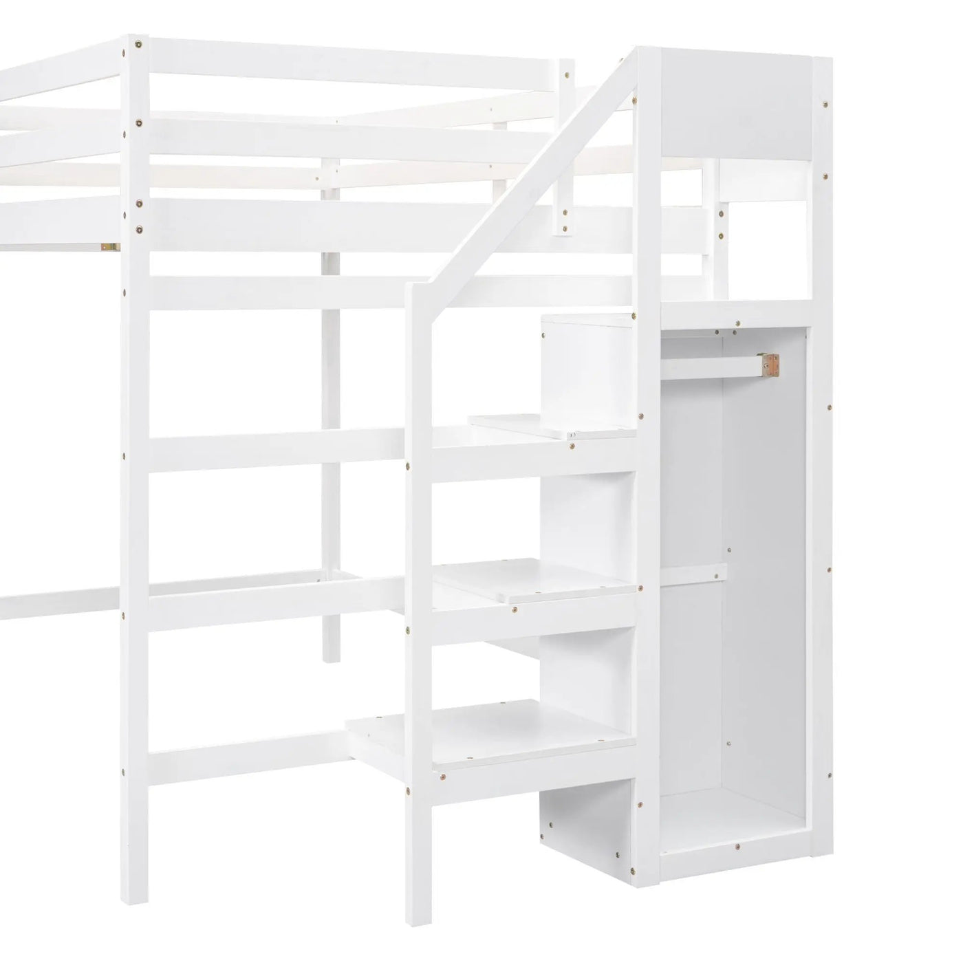Loft Bed With Built In Storage Wardrobe And Staircase by HouseOfZazla