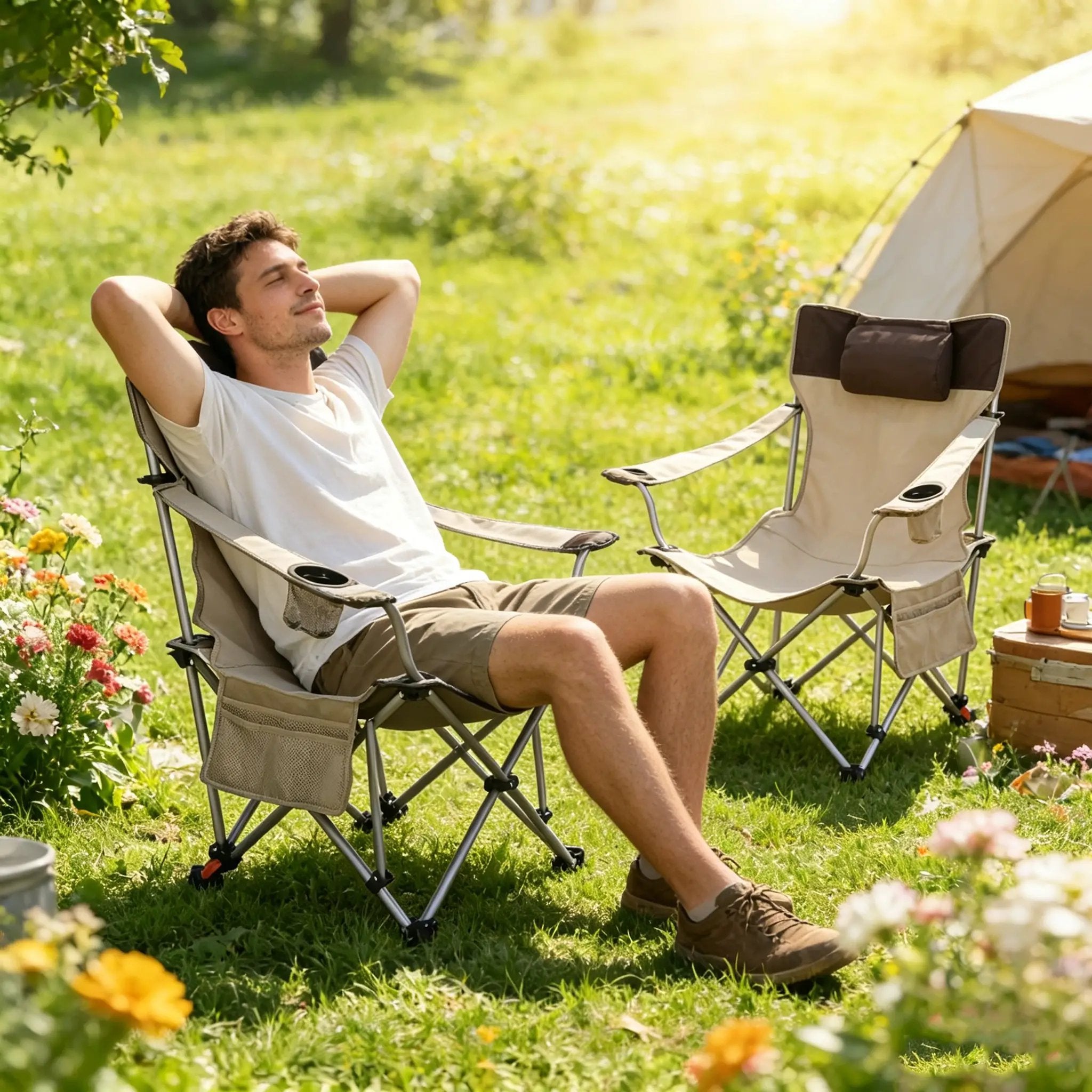 2PCS Outdoor Camping Chairs by HouseOfZazla