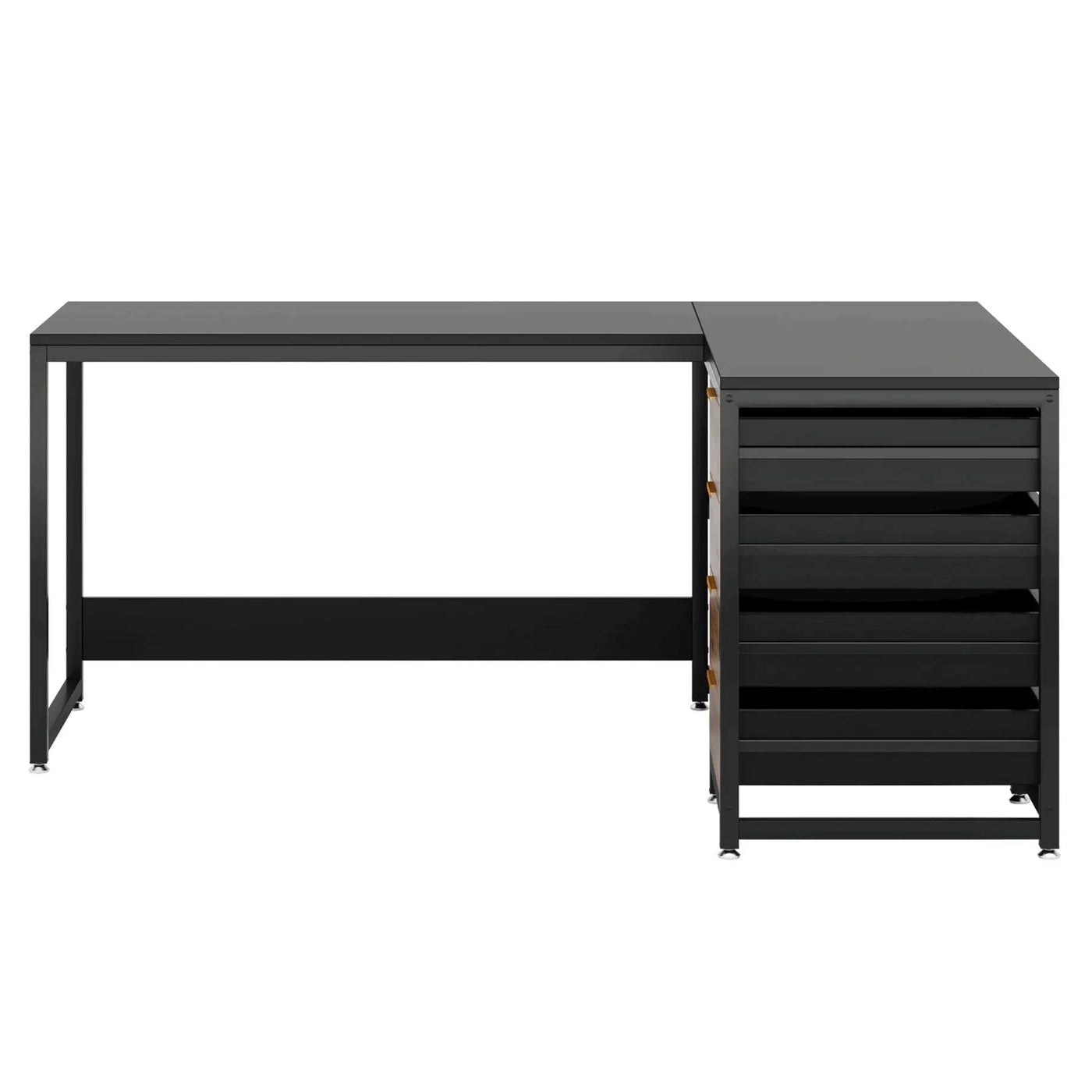 L-Shaped Computer Desk With Drawers And Shelves, Workstation For Home Office by HouseOfZazla