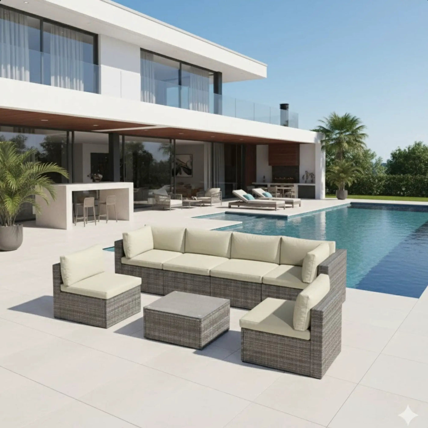 Modern Patio Set With Coffee Table by HouseOfZazla