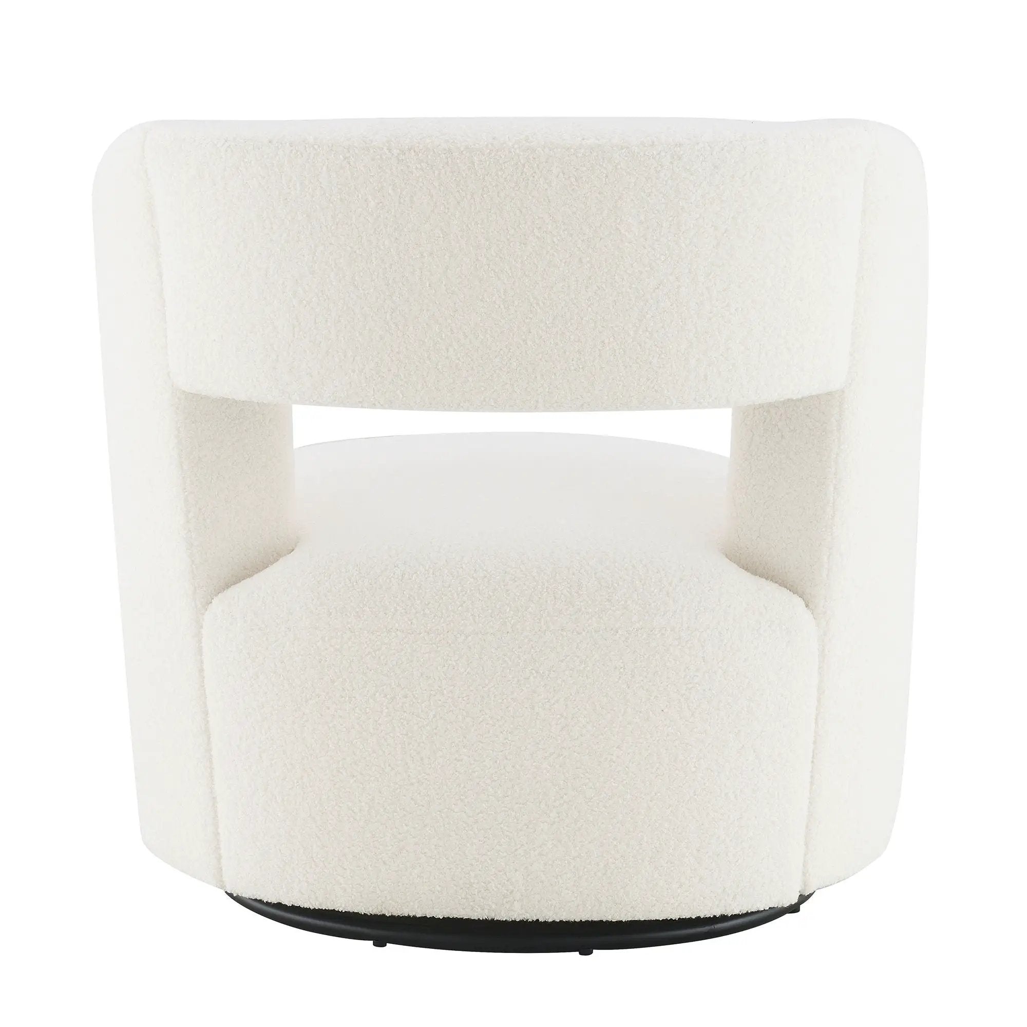 Swivel Comfy Round Barrel Chair With Soft Teddy Fabric For Living Room by HouseOfZazla