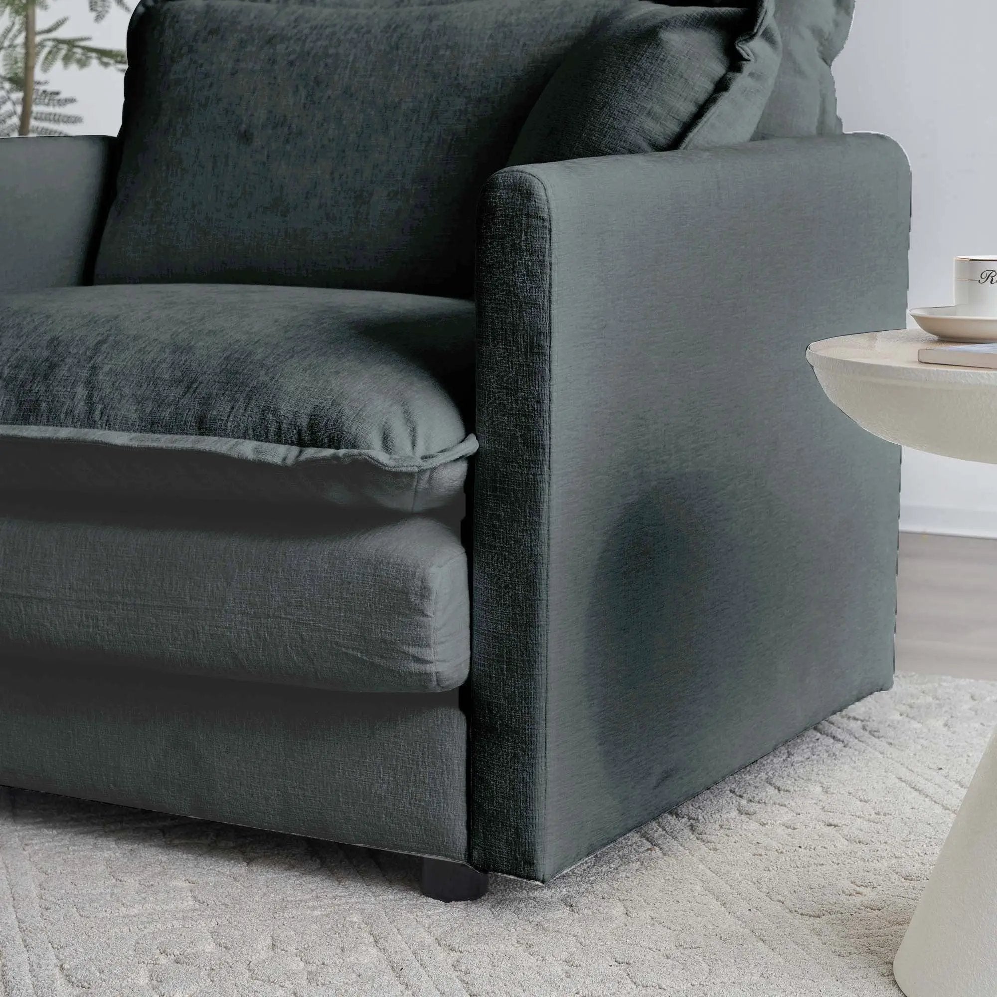 Comfy Deep Single Seat Sofa Upholstered Reading Armchair by HouseOfZazla