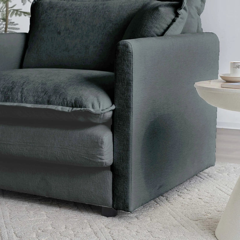 Comfy Deep Single Seat Sofa Upholstered Reading Armchair by HouseOfZazla