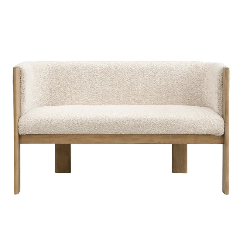 48.5" Upholstered Solid Loveseat (Natural Ash+Almond) by HouseOfZazla
