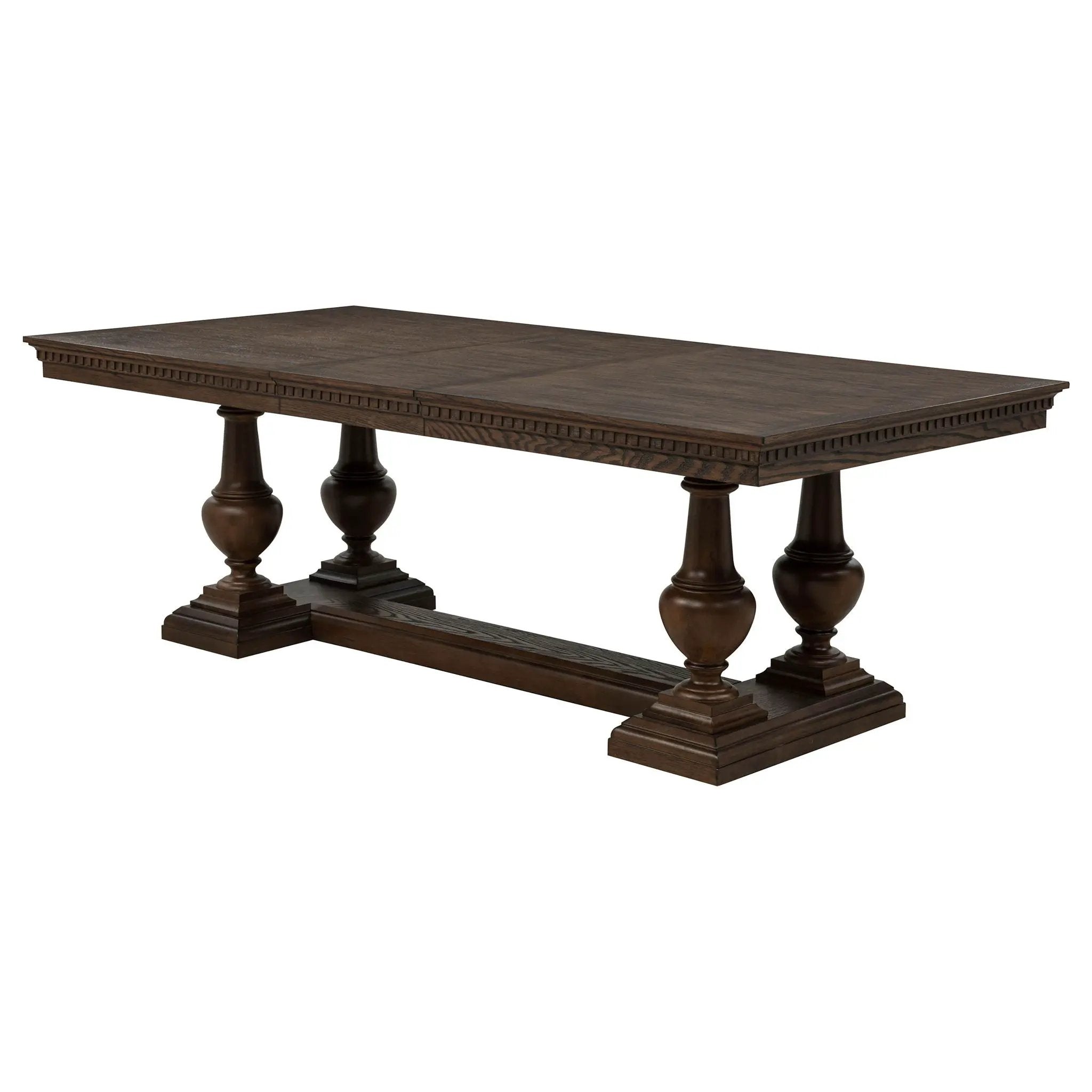 Ridgewell Rectangular Trestle Dining Table Dark Oak by Unique Piece Furniture