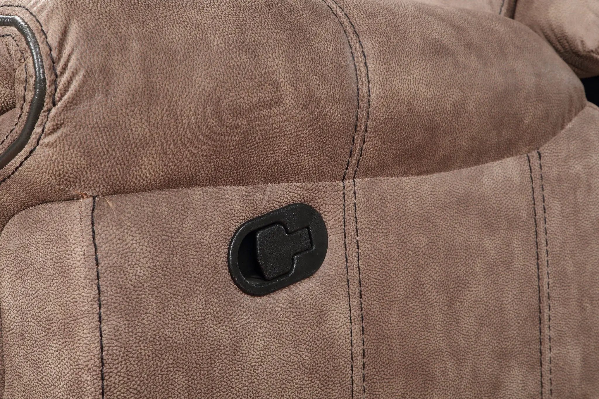 Dollum - Two Tone Nubuck Manual Recliner Sectional Sofa With USB Port Cupholder Console by Unique Piece Furniture
