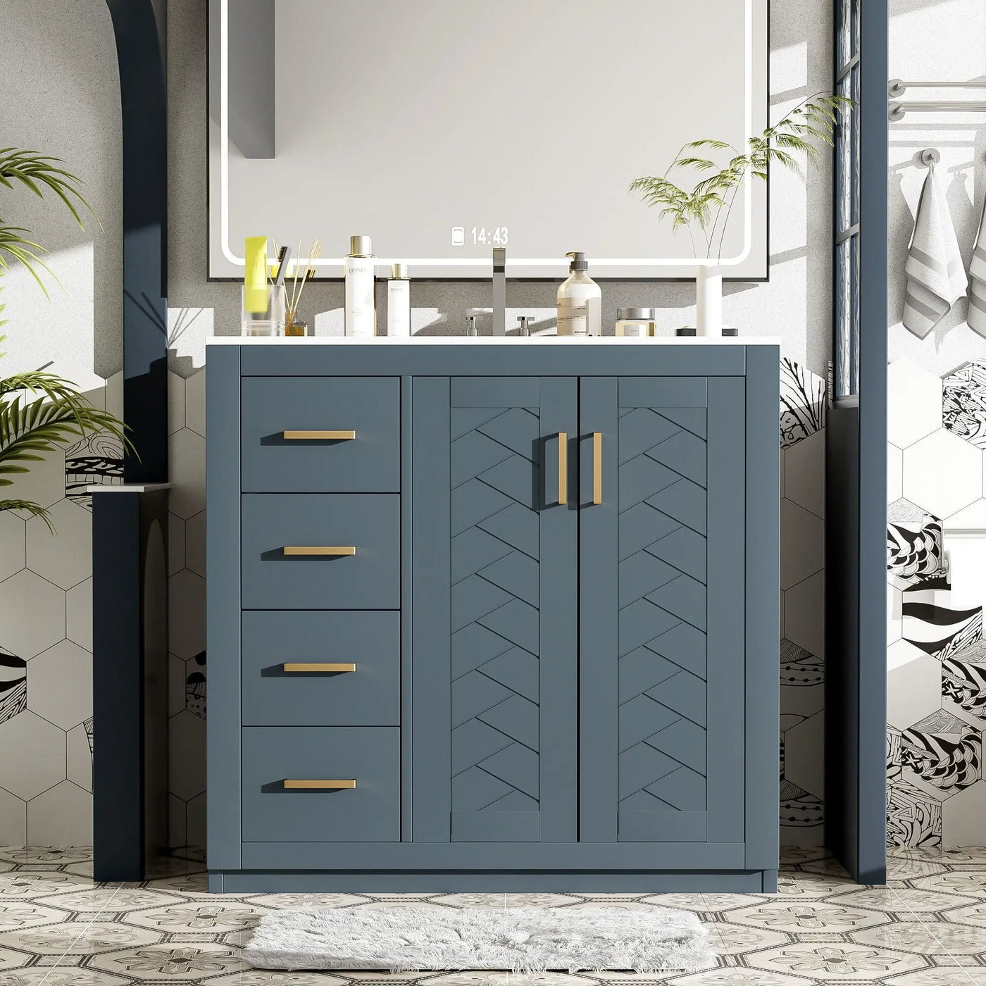 Bathroom Vanity With Sink Combo, Storage Cabinet, Freestanding Set With 3 Drawers & Soft Closing Doors by HouseOfZazla