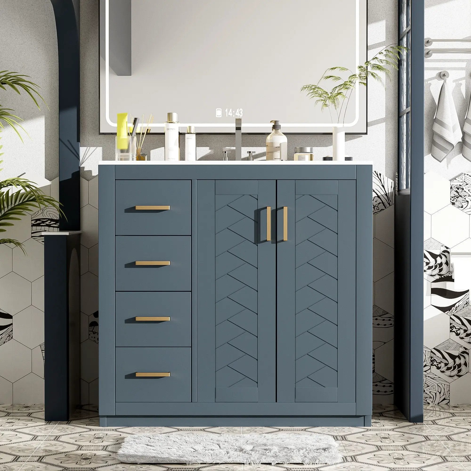 Bathroom Vanity With Sink Combo, Storage Cabinet, Freestanding Set With 3 Drawers & Soft Closing Doors by Unique Piece Furniture