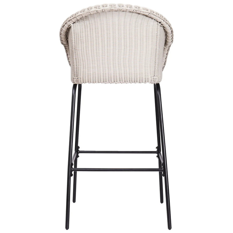 Ladd Outdoor Metal Wicker Barstool Set of 2 - Light Gray by HouseOfZazla