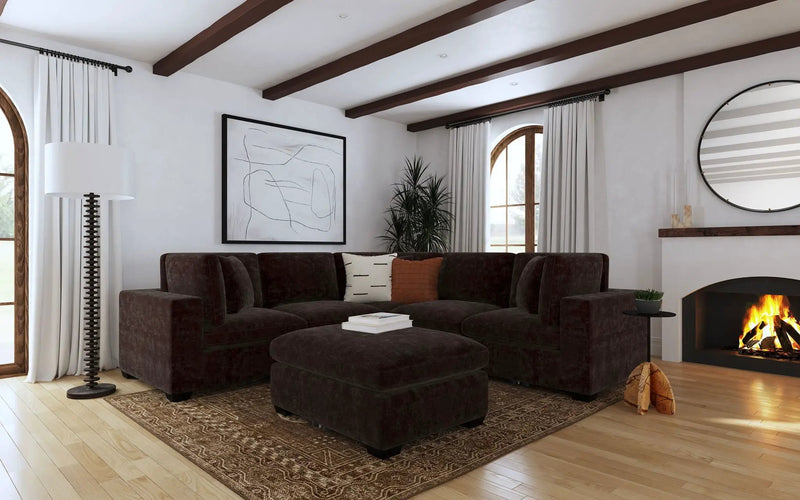 Lakeview Rectangular Upholstered Ottoman Dark Chocolate by Unique Piece Furniture